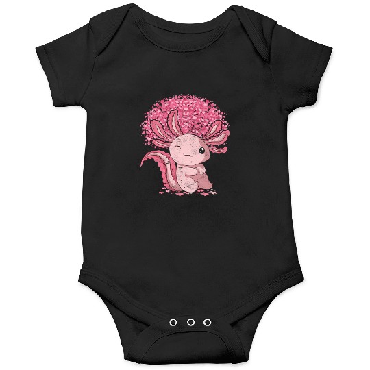 Cherry Blossom Tree Amphibian Gift Sakura Axolotl Onesies