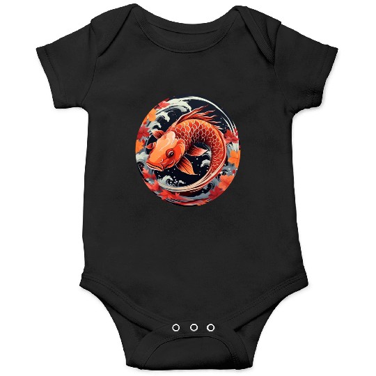 Autumnal Koi Fish at Sunset Onesies