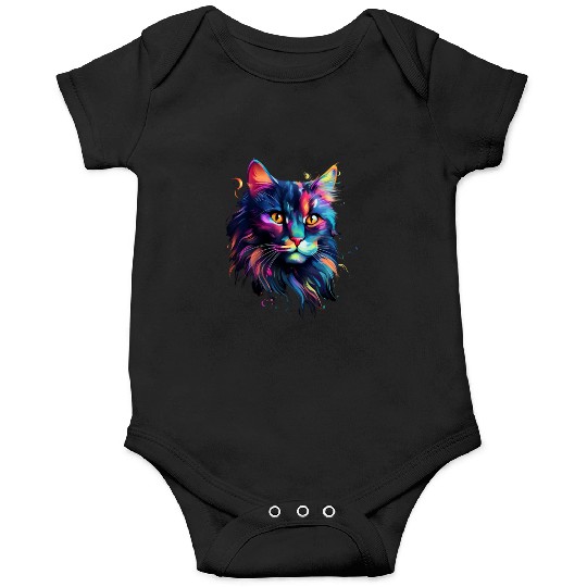 Cat Face MaineCoon Cat In Color Onesies