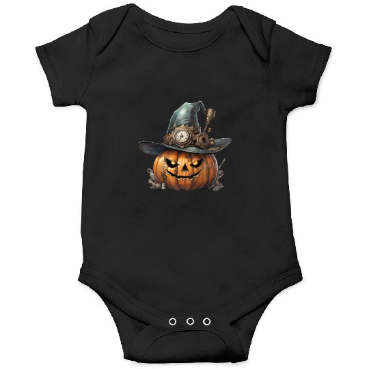 Steampunk Halloween: The pumpkin of the future Onesies
