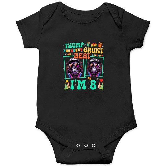 Thump Grunt Beat I'm 8 Gorilla Lover Kid 8th Onesies