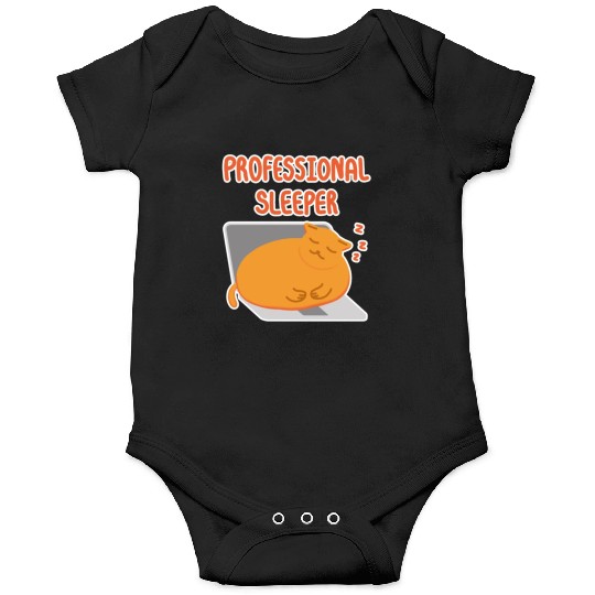 Professional Sleeper Lazy orange cat Onesies