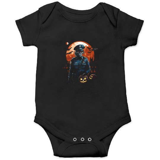 Creepy Zombie Cop Undead Police Halloween Officer Onesies