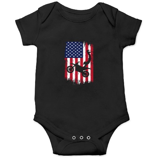 Supercross Freestyle Motocross American Flag Onesies