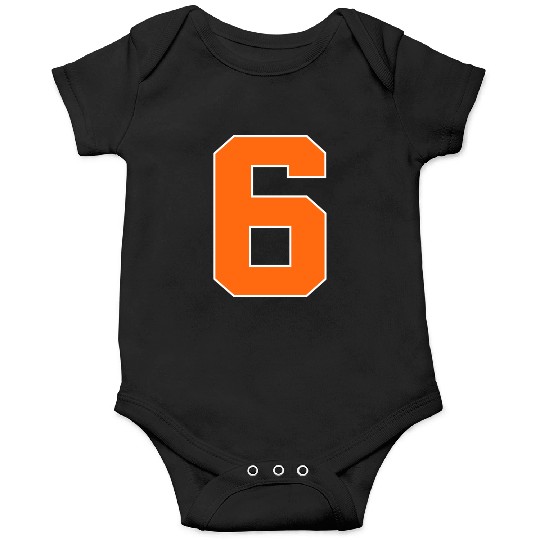 Number 6 Sports Orange Onesies