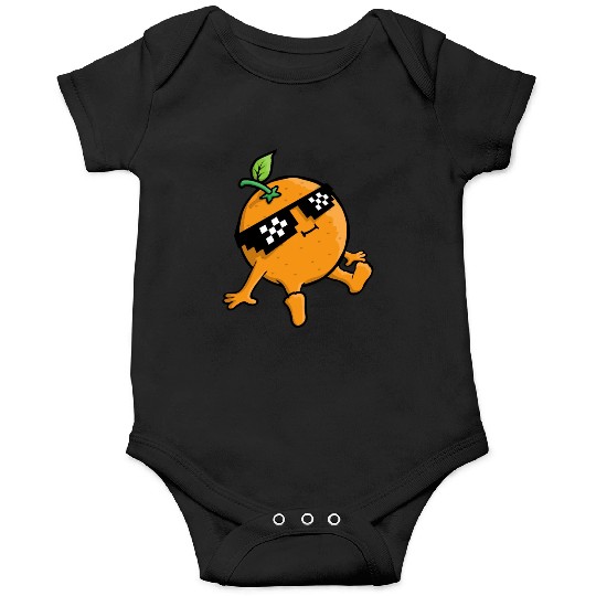 Cool Relaxing Orange Fruit Pixel Sunglasses Face Onesies
