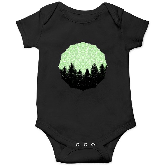 Green Forest Mandala Pacific Northwest Onesies