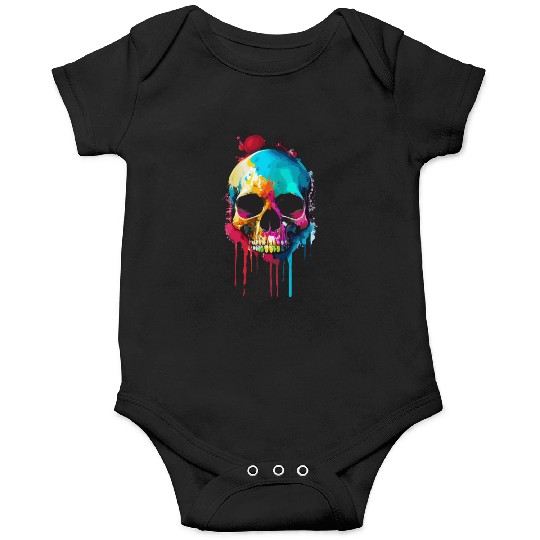 Psychedelic skull meltdown Onesies