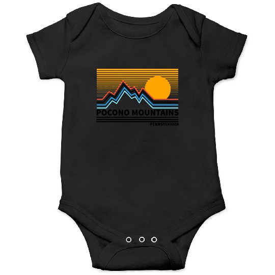 Pocono Mountains Pennsylvania Vintage Retro Hiking Onesies