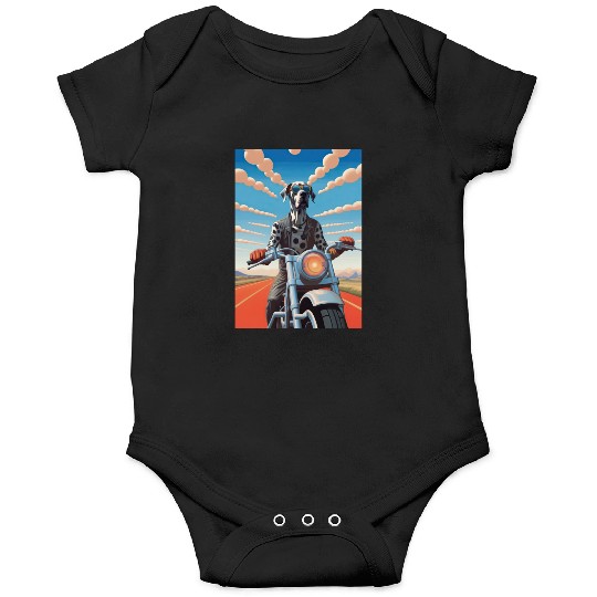 This is Great : Great Dane Riding a Motorcycle Onesies