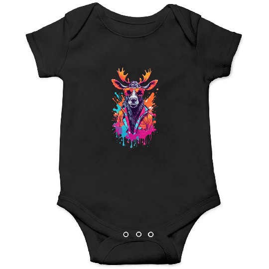 Cool Moose With Sunglasses Onesies