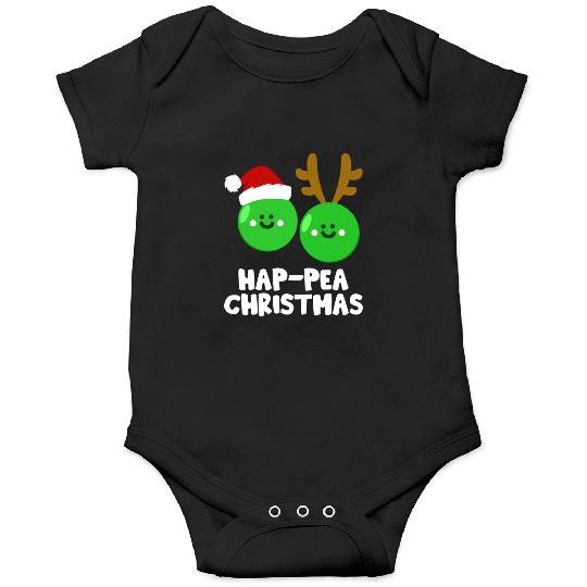 Hap-Pea Christmas Funny Vegetable Vegan Food Pun Onesies