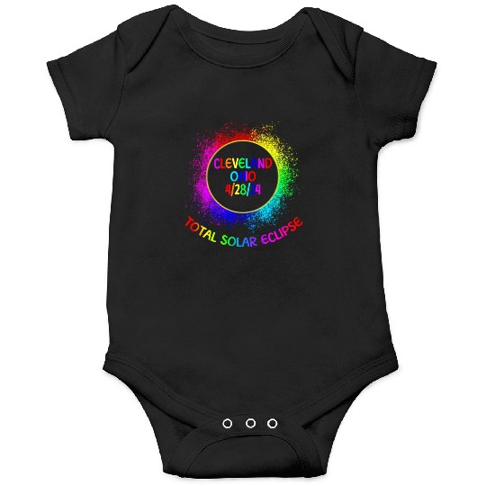 Total Solar Eclipse Cleveland Ohio 4/28/24 Kids Onesies