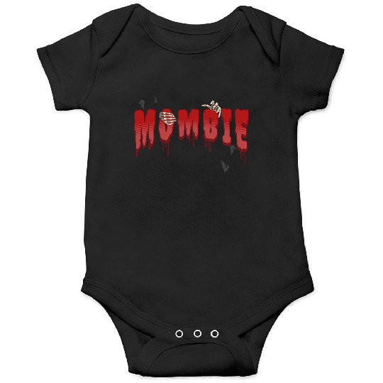 mombie; scary; blood; zombie; halloween; mom; Onesies