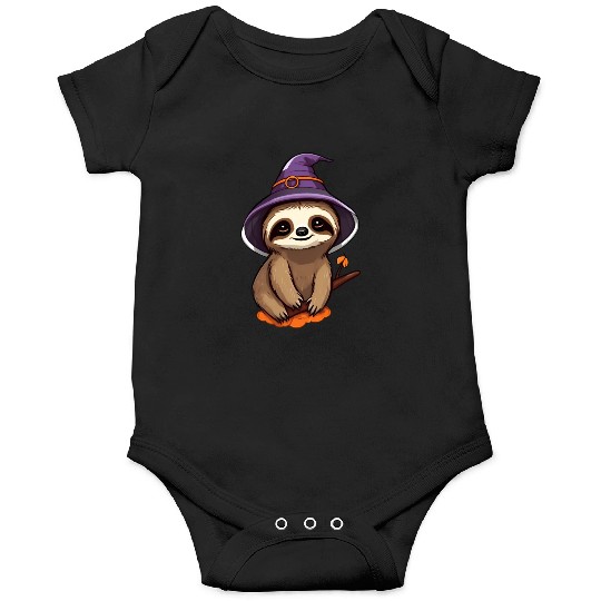 Cute Halloween sloth with a witch hat. Onesies