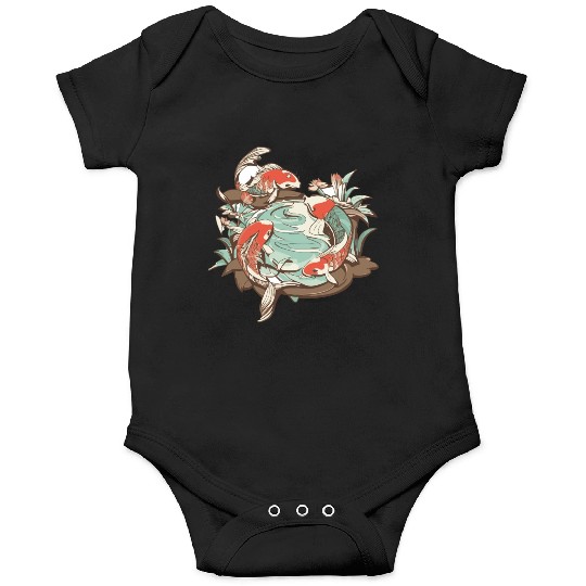 Tranquil Oasis: Koi Pond Serenity Onesies