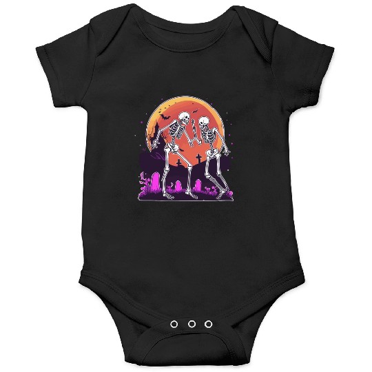 "Skeletal Dance-Off Under Neon Moon" Onesies