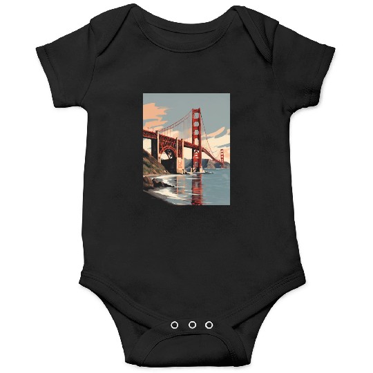 Golden Gate Bridge California Onesies, Golden Gate