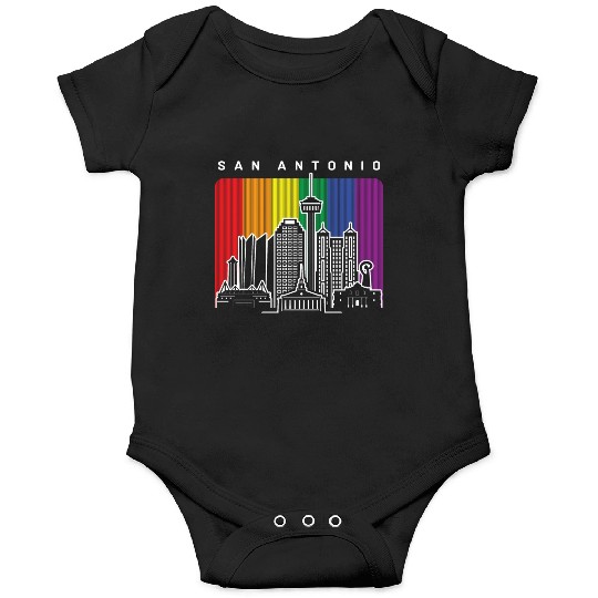 San Antonio Texas Rainbow Flag LGBTQAI Pride Onesies