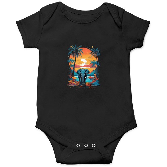 Urban Jungle Majesty: Colorful Elephant Onesies