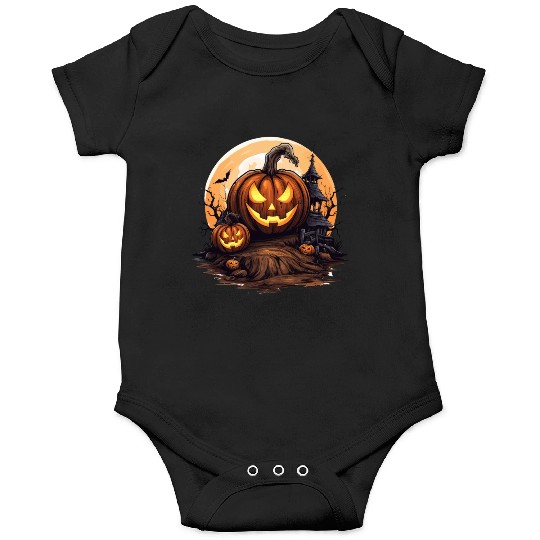 Halloween Haunted House Spell Pumpkin Bat Onesies