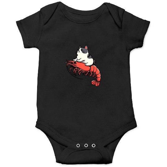 Cat rides shrimp Onesies