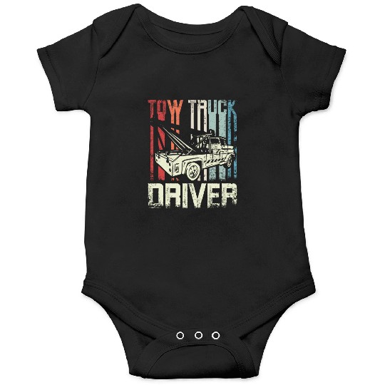 Cool Retro Vintage Tow truck Driver Onesies