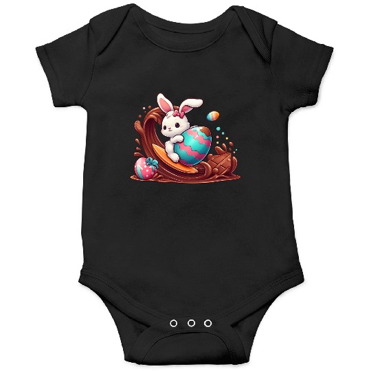 Easter Bunny Surfboard Chocolaty Waves Onesies