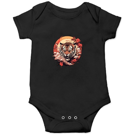 Tokyo Asia 80s Japanese Retro Tiger Onesies