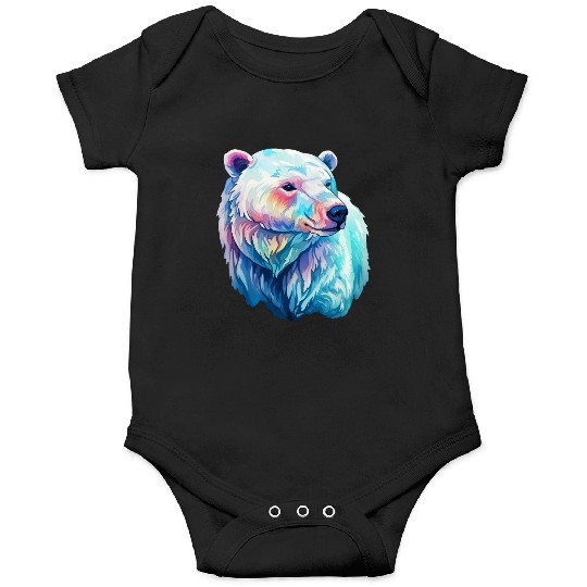 Polar Bear Roar in Winter Wonderland Watercolor Onesies