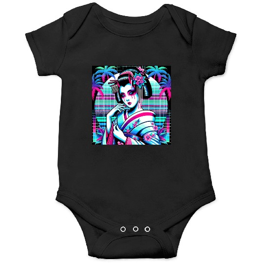 Japan Geisha Retrowave Synthwave Cyberpunk Onesies