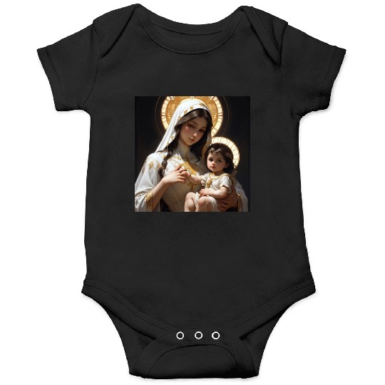 Beautiful Mother Mary and Baby Jesus Onesies