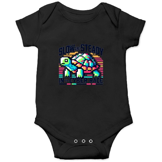 Cyber Turtle - Slow and Steady in 8-bit Color Onesies