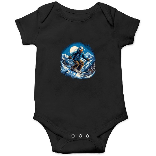 Skiing Off Piste Winter Fun for a Skiers Onesies