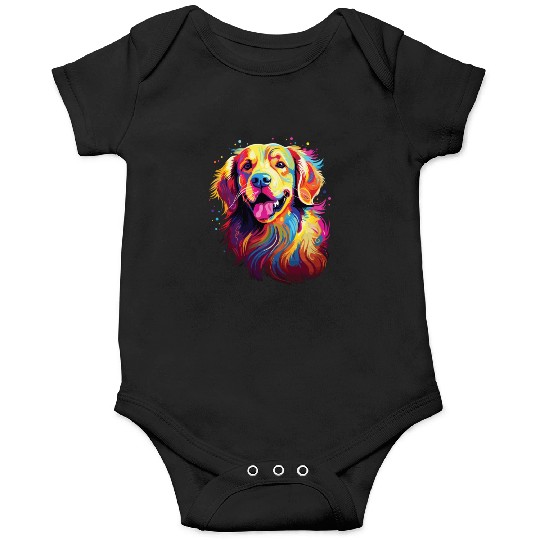 Watercolor Colorful Golden Retriever Onesies