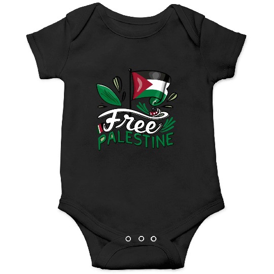 I Love Free Palestine Flag Save Gaza Palestinian Onesies
