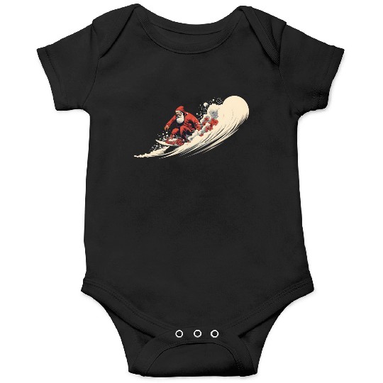 Surfing Santa Summer Christmas Onesies