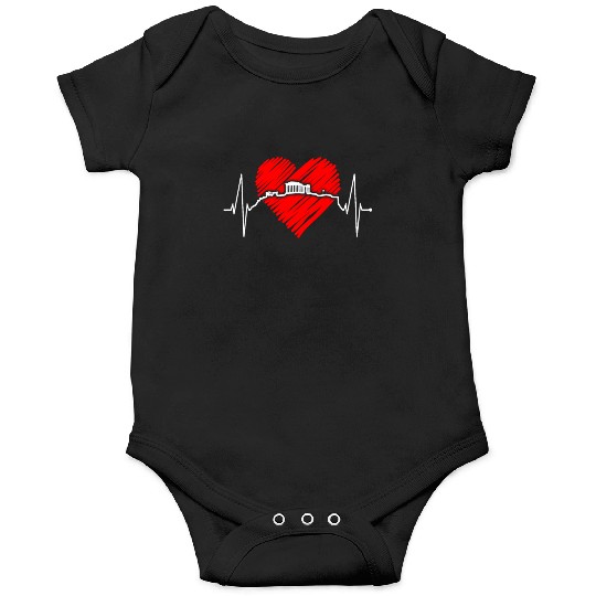 Athens Skyline Heartbeat Heart Flag Ancient Greek Onesies