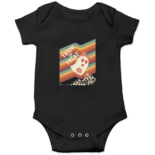 Retro Trick Or Treat Ghost Onesies