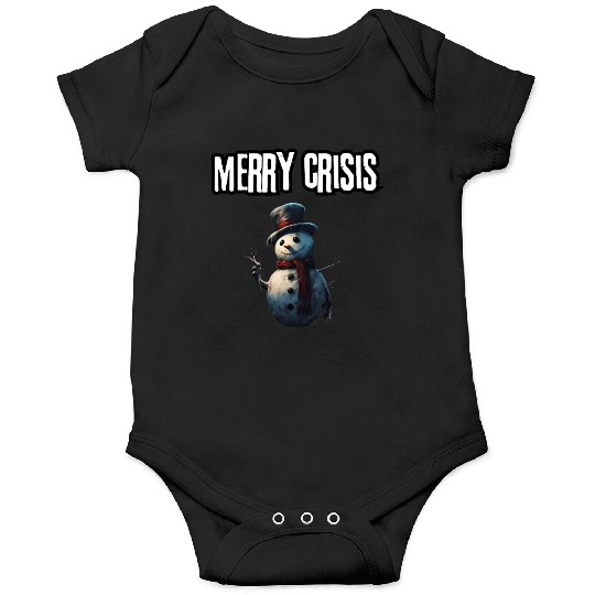 merry crisis, snowman, humorous, merry christmas Onesies