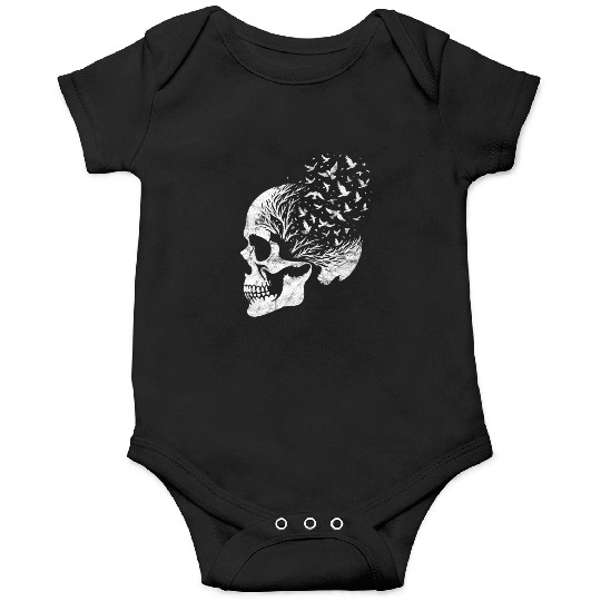 Vintage Skull Graphic Halloween Gothic Emo Onesies