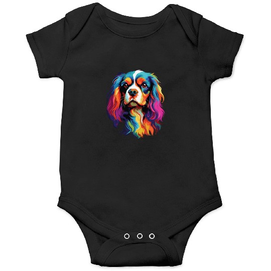 Watercolor Colorful Cavalier King Charles Spaniel Onesies