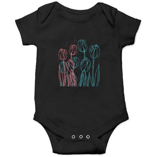 Colorful Tulips Garden Onesies