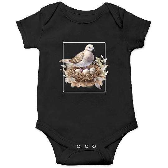 Quail Bird With Eggs Onesies