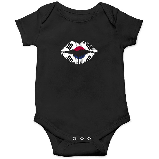 South Korea Flag Korean Country Kiss Lips Onesies