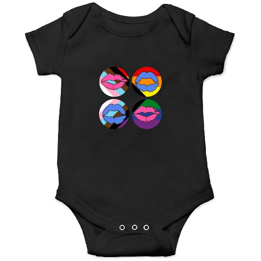 LGBTQ Gay Rainbow Progress Pride Flag Lips Onesies