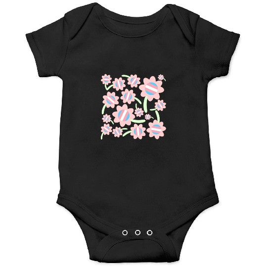 Transgender Pride Flag Flower Pattern Onesies