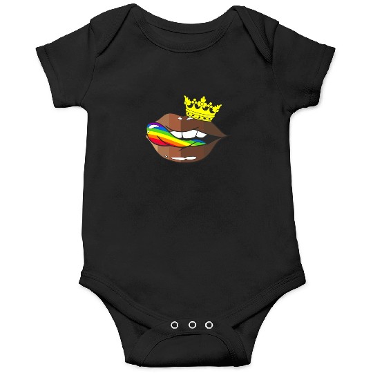 LGBTQ Rainbow Black Pride Crown Melanin Lips Onesies