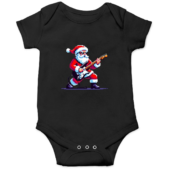 Rocking Santa 8-Bit Pixel Art Onesies