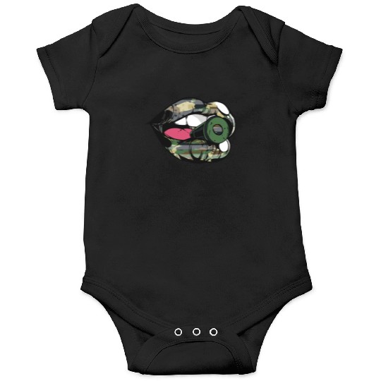 US Armed Forces Military Lip Bullet Army First Res Onesies